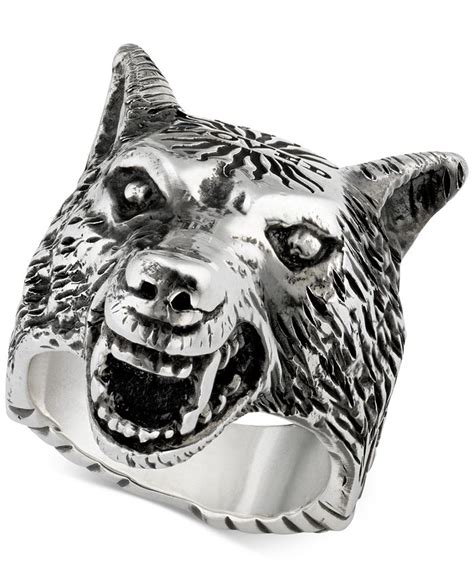 gucci wolf ring|gucci tungsten ring.